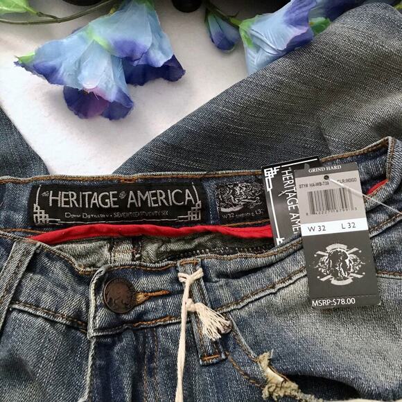 Heritage by America NWT Medium Wash Skinny Jeans Men 32x32 - Picture 9 of 11